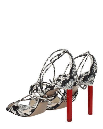 The Attico White Leather Stiletto Heel Sandals