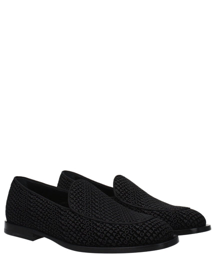 Dolce & Gabbana Black Velvet Slip-On Loafers