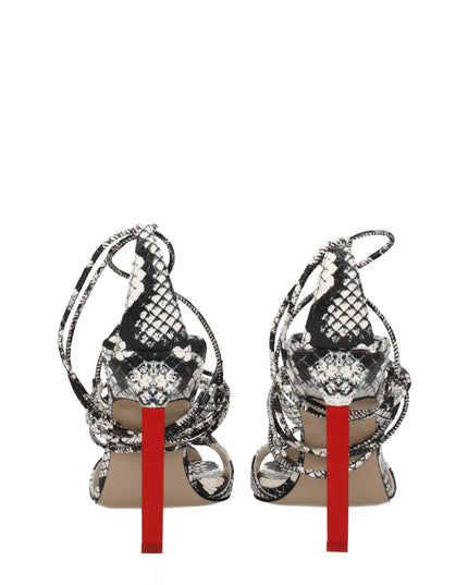 The Attico White Leather Stiletto Heel Sandals