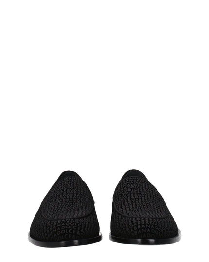 Dolce & Gabbana Black Velvet Slip-On Loafers