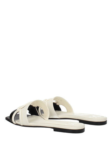 Valentino Garavani Black Leather Slippers Sandals