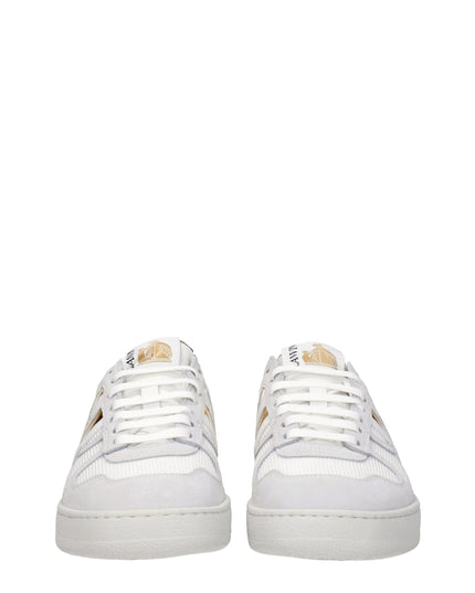 Lanvin White Fabric Low Top Sneakers