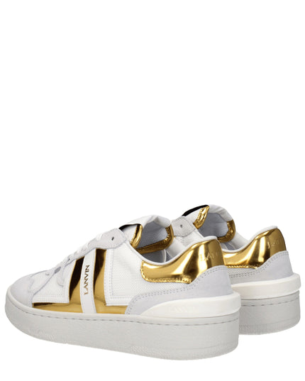 Lanvin White Fabric Low Top Sneakers