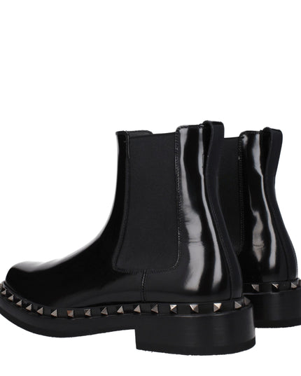 Valentino Garavani Black Leather Ankle Boots