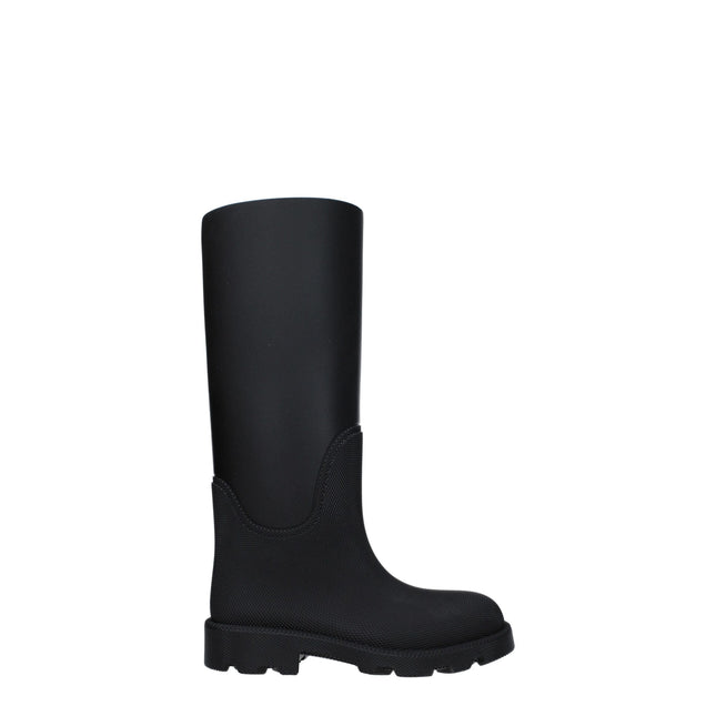 Burberry Black Cotton Rain Boots