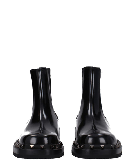 Valentino Garavani Black Leather Ankle Boots