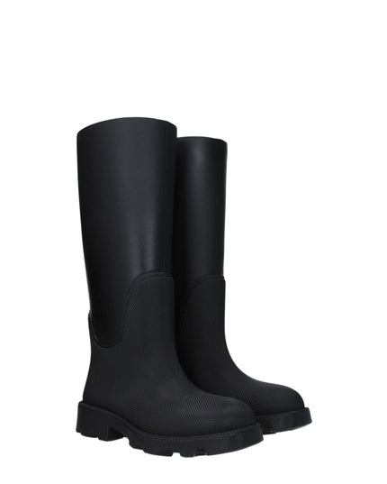 Burberry Black Cotton Rain Boots