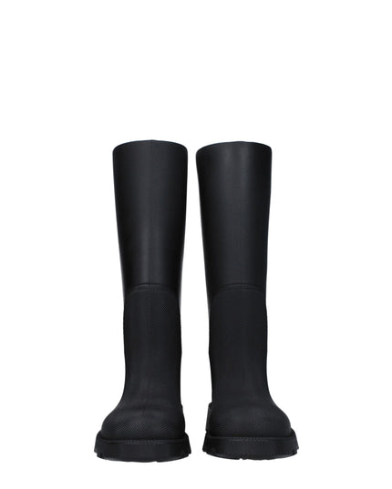 Burberry Black Cotton Rain Boots