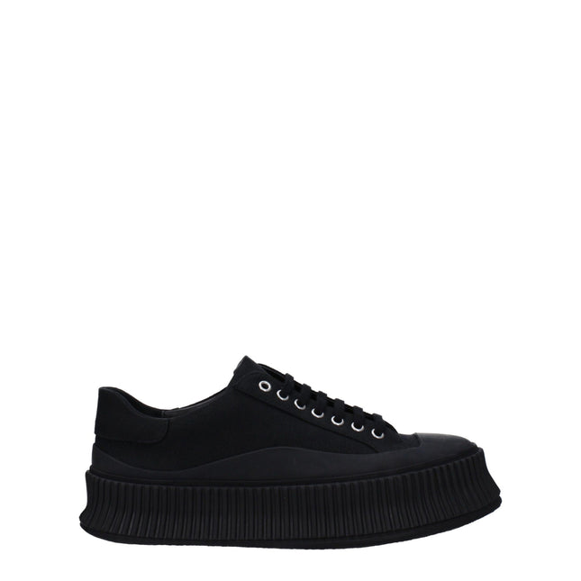 Jil Sander Black Fabric Platform Sneakers