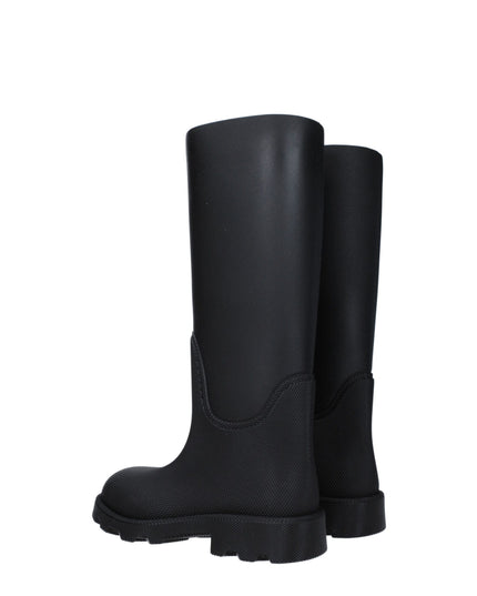 Burberry Black Cotton Rain Boots