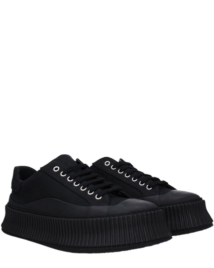 Jil Sander Black Fabric Platform Sneakers
