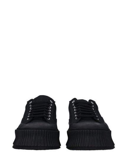 Jil Sander Black Fabric Platform Sneakers