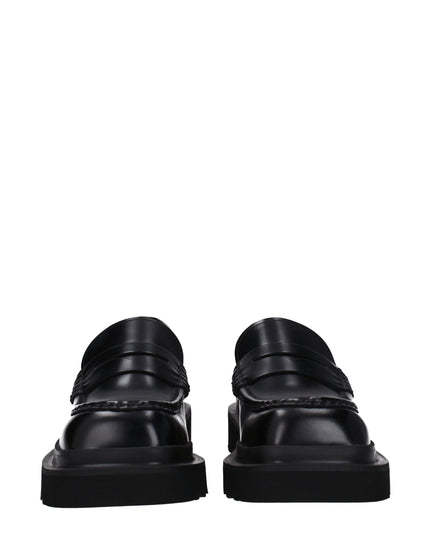 Dolce & Gabbana Black Leather Slip-On Loafers