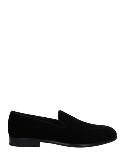 Dolce & Gabbana Black Velvet Slip-On Loafers