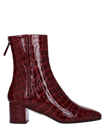 Aquazzura Red Leather Ankle Boots