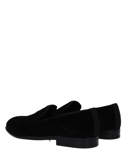 Dolce & Gabbana Black Velvet Slip-On Loafers