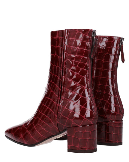 Aquazzura Red Leather Ankle Boots