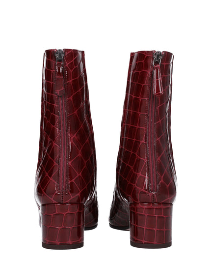 Aquazzura Red Leather Ankle Boots