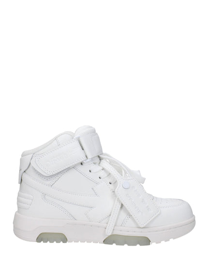 Off-White White Leather High Top Sneakers