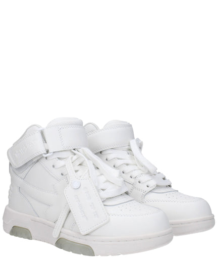 Off-White White Leather High Top Sneakers