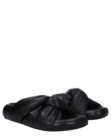 Marni Black Leather Slippers