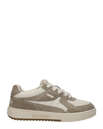 Palm Angels Beige Fabric Low Top Sneakers
