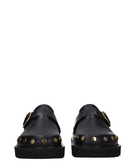 Isabel Marant Black Leather Slippers