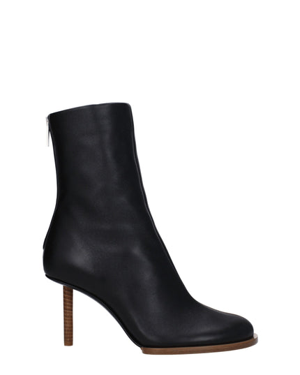 Jacquemus Black Leather Ankle Boots
