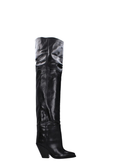 Isabel Marant Black Leather Over The Knee