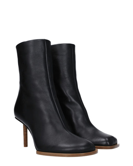 Jacquemus Black Leather Ankle Boots
