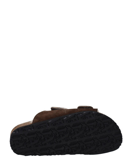 Palm Angels Brown Leather Slippers