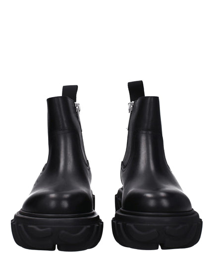 Off-White Black Leather Ankle Boots