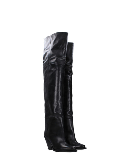 Isabel Marant Black Leather Over The Knee