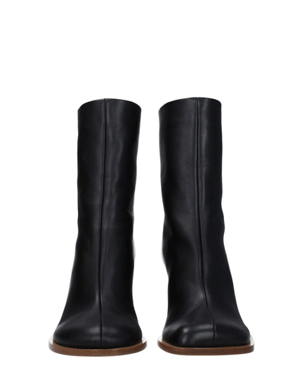 Jacquemus Black Leather Ankle Boots
