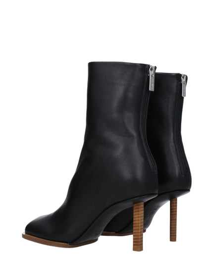 Jacquemus Black Leather Ankle Boots