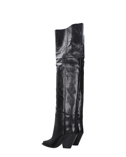 Isabel Marant Black Leather Over The Knee