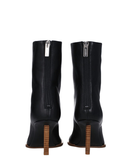 Jacquemus Black Leather Ankle Boots