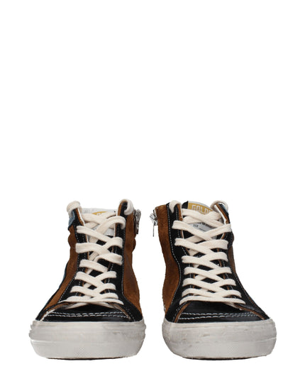 Golden Goose Brown Leather High Top Sneakers
