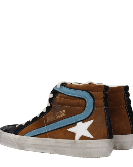 Golden Goose Brown Leather High Top Sneakers