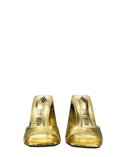 The Attico Gold Leather Platform Sandals