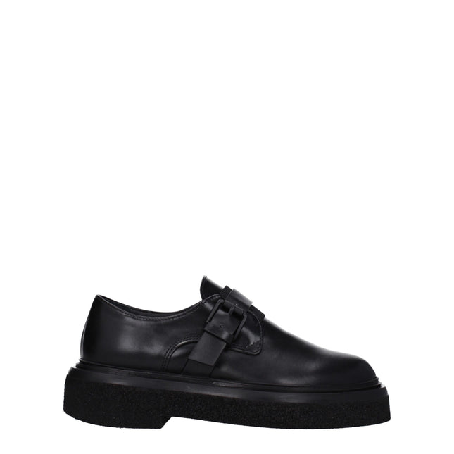 Max Mara Black Leather Oxfords And Derbies