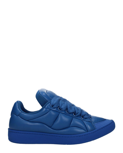 Lanvin Blue Leather Low Top Sneakers