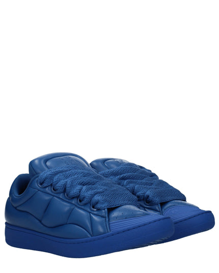 Lanvin Blue Leather Low Top Sneakers