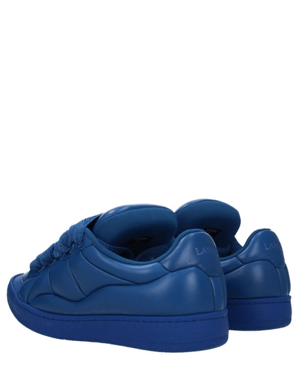 Lanvin Blue Leather Low Top Sneakers