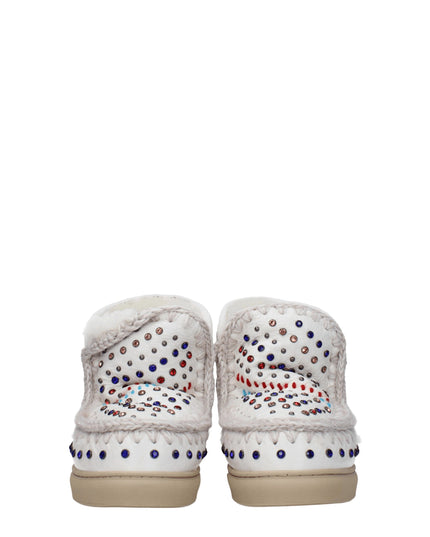 Mou White Leather Ankle Boots