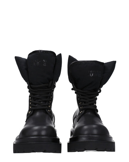 Versace Jeans Black Polyethylene Ankle Boots