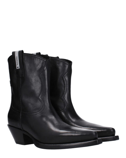 Premiata Black Leather Ankle Boots