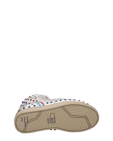 Mou White Leather Ankle Boots