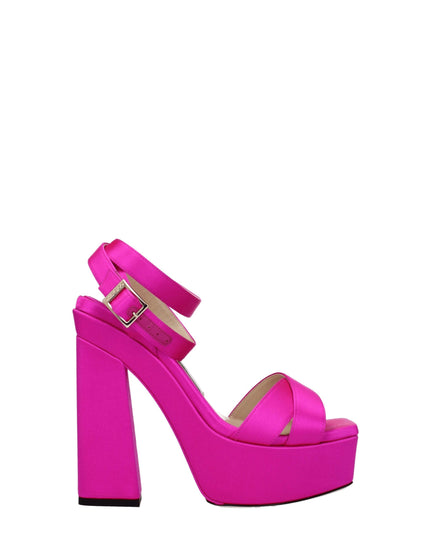 Jimmy Choo Pink Satin Platform Sandals