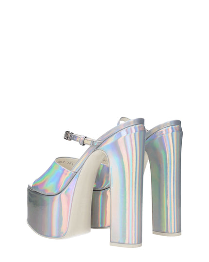 Valentino Garavani Gray Leather Platform Sandals